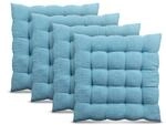 Bestlivings Stuhlkissen 40x40cm (T&uuml;rkis) - 4er Pack - Hochwertiges Sitzkissen