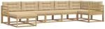 vidaXL Outdoor-Sofagarnitur mit Kissen 7 pcs Wei&szlig; und Beige, Moderner Garten-Sofa,