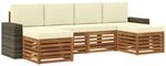 vidaXL Sofagarnituren 6 pcs Natur und Creme Massivholz Akazie, Garten Patio...