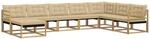 vidaXL Outdoor-Sofagarnitur mit Kissen 8 pcs Wei&szlig; und Beige, Moderne