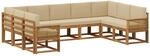 vidaXL Outdoor-Sofagarnitur 9 pcs Natur und Beige Massivholz Akazie, Moderne...