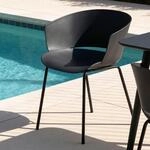 IDIMEX Gartenstuhl NIVEL im 4er Set aus Alu und Kunststoff schwarz, schlanker
