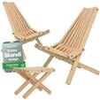 holz4home Skandinavisches Liegestuhl Set aus massivem Kiefernholz Sitzgruppe I