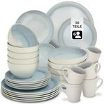 tectake&reg; 30tlg. Kombiservice 6 Personen, Steingut Geschirrset 6 Personen,