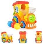 Moni Spielzeug Zug 958, Kugelbahn, 3 Bunte B&auml;lle, Musik- und Lichtfunktion gelb