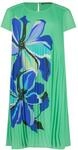Betty Barclay Damen Plisseekleid Kurzarm 36, Green/Cream