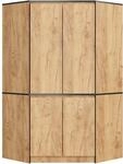 AKORD Eckkleiderschrank Craft Eiche 100 cm 4 T&uuml;ren 6 Regalb&ouml;den B100xH50xT180 cm