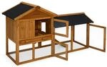 HOTOT Holzhaus f&uuml;r Kaninchen und andere Nagetiere, 4 Kaninchen,...