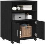 vidaXL Schrank mit Regal Schwarz Eichen-Optik 60 x 48 x 74,5 cm, Viel Stauraum,