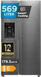 Midea Side-by-Side K&uuml;hl-Gefrierkombination 569 L | Eisw&uuml;rfel- & Wasserspender,