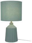 Relaxdays Tischlampe, gemusterter Keramikfu&szlig;, Stoffschirm, E14, HxD: 42 x 23 cm,