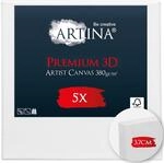 Artina 5er Set 3D Leinwand 30x30cm &ndash; Bespannt auf stabilem FSC&reg; Keilrahmen,