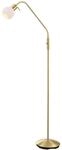 Lindby Stehlampe verstellbarer Glas Leuchtkopf, Standleuchte messing 1x E14 max. 10W