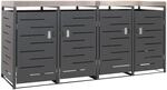 PROREGAL 4er-M&uuml;lltonnenverkleidung HxBxT 125x264x84cm 80-240 Liter...