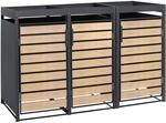 Zelsius M&uuml;lltonnenbox 3er mit Pflanzdach f&uuml;r 3 Tonnen | 120-240 Liter |...