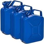 BW&reg; Benzinkanister Metall 3x 5 Liter - Kraftstoffkanister Blau - RAL 5005 -