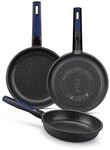 BRA Advanced | Set mit 3 antihaftbeschichteten Bratpfannen aus Aluminiumguss,