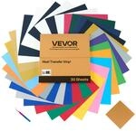 VEVOR Vinylfolie W&auml;rme&uuml;bertragung Transferfolie (304,8 x 304,8 mm) 30 Bl&auml;tter,