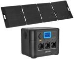 VEVOE Tragbare Powerstation, mit 200-W-Solarpanel, 1200-W-Solargenerator,