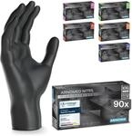 90x ARNOMED Einweghandschuhe Schwarz, Einmalhandschuhe XXL, Nitril Handschuhe...