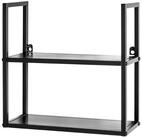 HAKU Wandregal schwarz, Metall - Ma&szlig;e: B 36 x H 36 x T 15 cm, Style: Modern