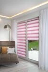 K-Home&reg; Klemmfix Doppelrollo Madrid ohne Bohren Farbverlauf Pink B40 x H200 cm
