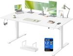 VASAGLE H&ouml;henverstellbarer Schreibtisch, 180 x 80 cm, USB-C-Anschluss, Ablage f&uuml;r