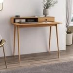 IDIMEX Schreibtisch Malina mit Aufsatz & Schublade aus Kiefer Massivholz, Eiche