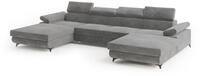 Masseno Ecksofa DETTI M mit Schlaffunktion U-Form, Glamour Sofa mit Bettkasten,