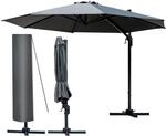 BRAST Alu Sonnenschirm Ampelschirm | &Oslash;300cm Grau | T&Uuml;V gepr&uuml;ft | viele...