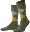 Burlington Herren Socken King M So Baumwolle gemustert 1 Paar, Gr&uuml;n Lime Green 7473,