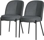 ML-Design Esszimmerst&uuml;hle 2er Set Anthrazit, K&uuml;chenst&uuml;hle mit Stoffbezug und