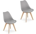 Home Collective 2er Set Esszimmerstuhl Stuhl Wohnzimmerstuhl 2X grau mit