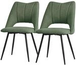 ML-Design Esszimmerst&uuml;hle 2er Set Gr&uuml;n, Wohnzimmerst&uuml;hle aus Stoffbezug mit