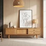IDIMEX Lowboard Simona, 175 cm aus Massivholz, Eiche Finish - TV Konsole mit 2