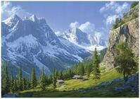 WallArena - Vlies Fototapete Berge Gebirge 350x250 cm - Fototapeten - Tapeten -...