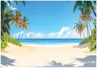 WallArena - Vlies Fototapete Meer und Strand 300x210 cm - Fototapeten - Tapeten...