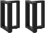 vidaXL Couchtischbeine T-Form 2 STK. Schwarz 38x25x(42-43) cm Stahl