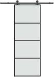vidaXL Schiebet&uuml;r mit Beschlag 76x205 cm ESG-Glas & Aluminium, Schiebet&uuml;r auf