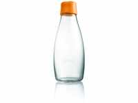Retap ApS 0.5 Litre Medium Borosilicate Glass Water Bottle, Orange