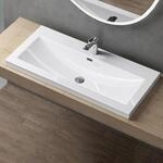doporro Design Waschbecken, Wei&szlig; aus Mineralguss, Waschtisch, Waschplatz,
