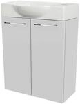 FACKELMANN SCENO G&auml;ste-WC Set 2 Teile &ndash; Waschtischunterschrank in Wei&szlig; mit