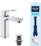 GROHE Dice, energiesparende Waschtischarmatur, Kaltwasser in Mittelstellung
