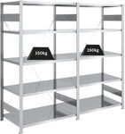 PROREGAL Schwerlastregal Silver Mamba Made in Germany | HxBxT 200x200x60cm | 5...