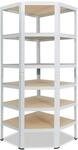 shelfplaza Home 230x80x50 cm Eckregal in wei&szlig; mit 6 B&ouml;den und 145 kg Traglast...