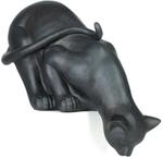 Moritz Figur Schwarze Katze Kater Kantenhocker Dekofigur Kantensitzer H 26 cm