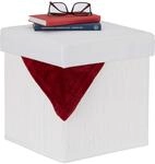 Relaxdays Sitzhocker mit Stauraum, gepolstert, mit Deckel, HBT: 35 x 35 x 35 cm,