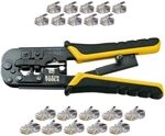 Klein Tools VDV226-817 Modular-Installationsset | Ratschen-Crimpzange mit Abisolierer