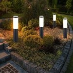 4x Au&szlig;en Sockel Leuchten anthrazit Terrassen Beleuchtung Edelstahl Garten...