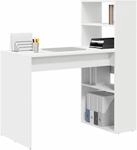 vidaXL Schreibtisch mit Regal Wei&szlig; 113 x 54 x 120 cm Holzwerkstoff, Wohnzimmer,